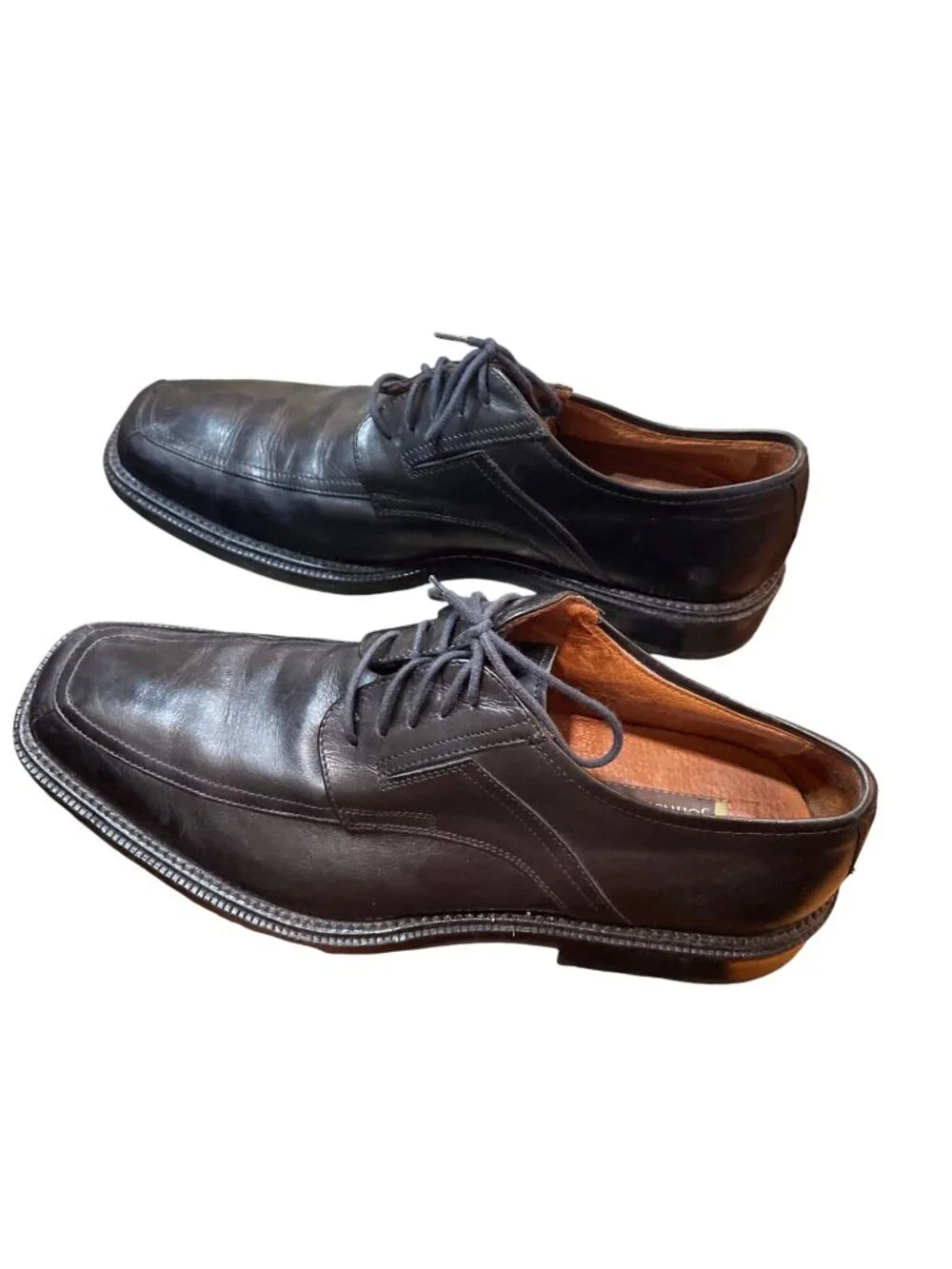 Johnston Murphy mens brown leather dress oxford shoes sz 9.5M SKUn 10-551